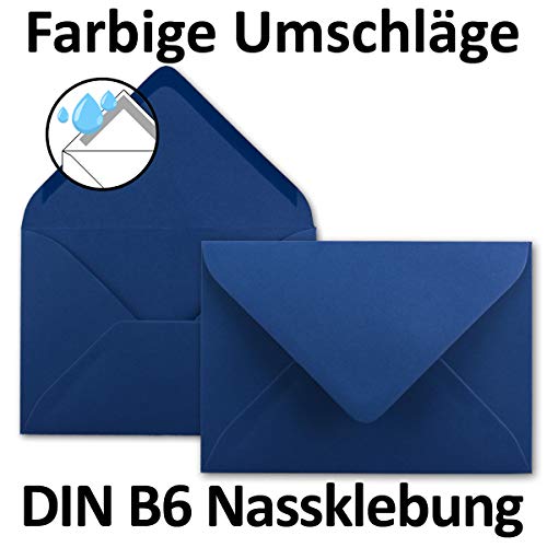 10x DIN B6 folding card Set including envelopes in dark blue (blue), 120 x 170 mm, ideal for invitation cards wedding - Image 4