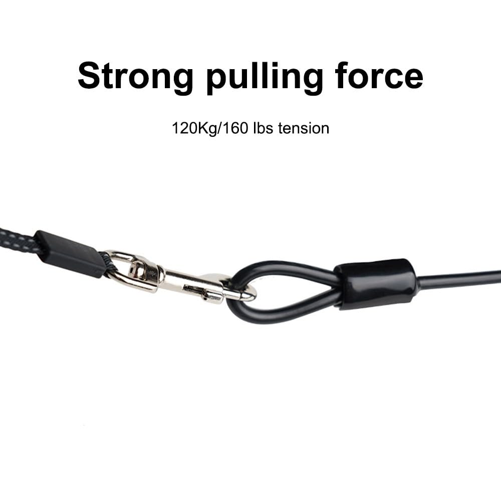 Laisse pour Chien Résistante Mastication,Corde en Acier pour Empêcher Mastication pour Petit,Moyen et Grand Chien de Compagnie en Plein Air,Marche,Course,Escalade