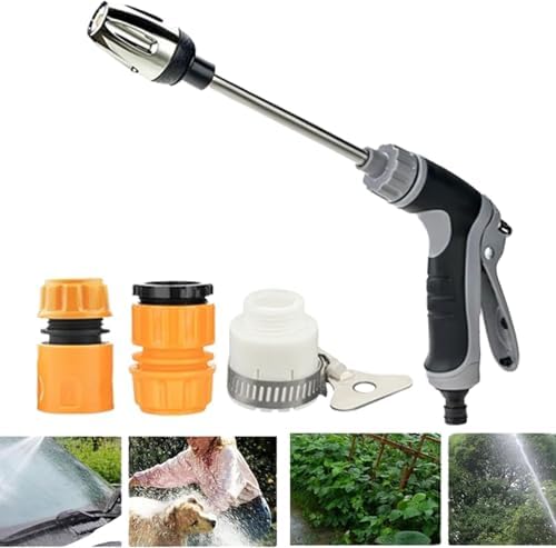 Pressure Washer, Spray Nozzle, Stainless Steel,Easy Installation, Universal 360° Rotating for Three Spray Modes with Foam Pot, Suitable for Car Patio Garden, Adjustable Ideal - 1