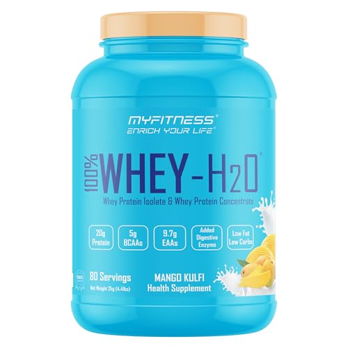 Image of Myfitness Whey Protein Isolate Concentrate Blend 2kg Mango Kulfi 80 Servings | 80% Protein Per Serving | Added Digestive Enzymes | Whey Protein Powder