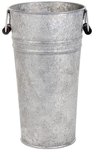 Image of MAISONICA Old Zinc Flower Vase (Large) - Old Zinc, Wood - Garden Outdoor - 30cm