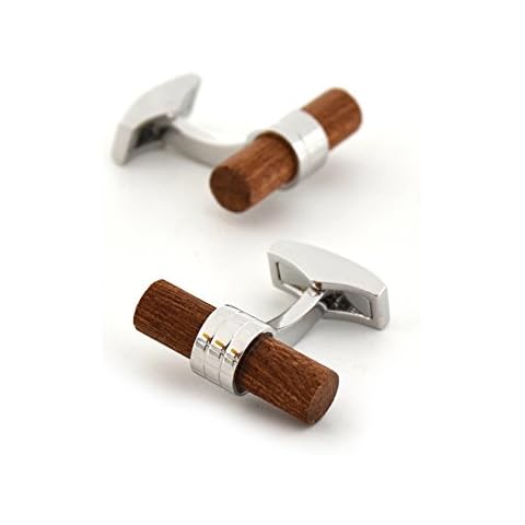 Merit Ocean Herren Manschettenknöpfe aus Holz und Edelstahl Cufflinks Personalisiert Hochzeit Geburtstag Cover