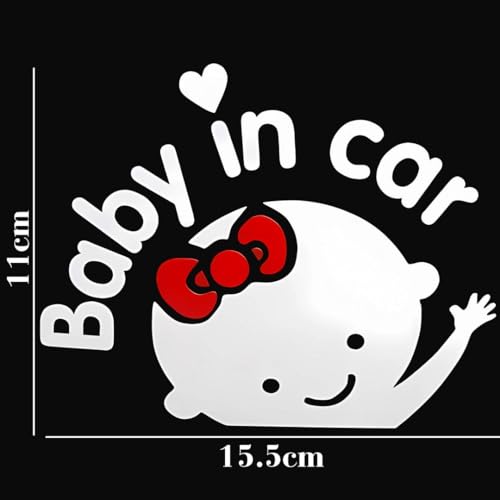 Image of CVANU Baby on Board Sticker (Combo Pack of 5) White Vinyl Car Safety Warning Self-Adhesive Waterproof Stickers for Cars| Windows| Vehicle Surface (14cm X 8.4cm) 874