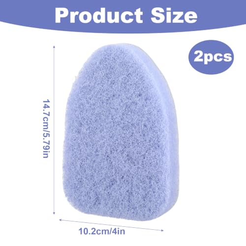 Image of 2Pcs Tub Scrubber Refill Scouring Pads- Shower and Tub Scrubber Replacement | For Tile Brushes, Microfiber Scrub Pad for Cleaning Bathroom Kitchen Toilet Tiles Sink