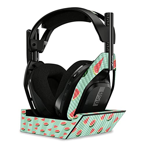 Image of MightySkins Carbon Fiber Skin Compatible with Astro A50 Wireless Headphones + Base Station (Gen 4) - Watermelon Patch | Protective, Durable Textured Carbon Fiber Finish | Easy to Apply