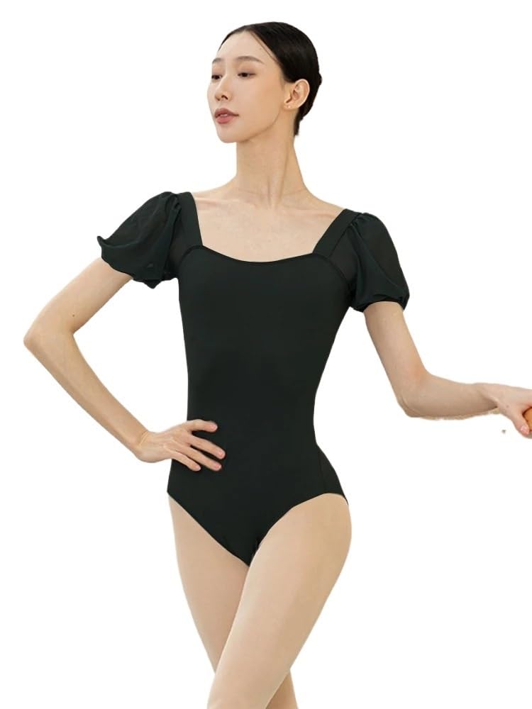 Top da Danza Abbigliamento Body da Ballo for Donna, Tuta da Ballo for Adulti, Abbigliamento da Ballo for la Pratica Quotidiana, Body da Yoga(Black,M)