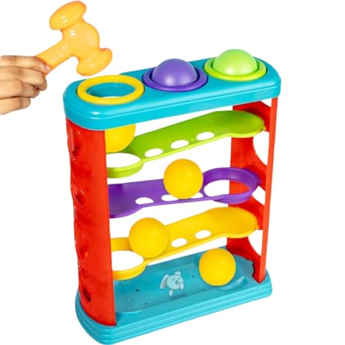 Storio Hammer Knock Ball for Babies and Toddlers – Pound and See The Balls roll Down The ramps for Infants Kids Boys Girls