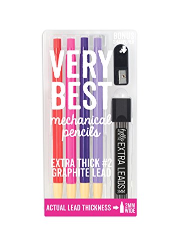OOLY, Very Best 2mm Chunky Mechanical Pencils, Pretty Pink, Set of 4 (128-113)
