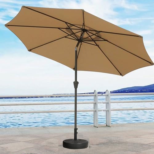 Parasol tarasowy przesunięty - Parasol na zewnątrz do ogrodu przy basenie pokładu trawnika - Przenośny parasol plażowy z UPF50+ ochrona przed przyciskiem nachyleniem i korbem ułatwiającym użytkowanie