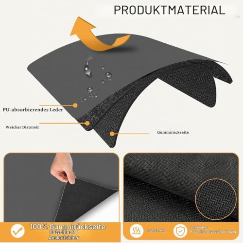 pafnisoin Kaffeemaschine Matte Unterlage 1 Stück Kaffeematte 40 * 30cm Kaffeemaschine Pads Abtropfmatte Geschirr… – Ansicht 3
