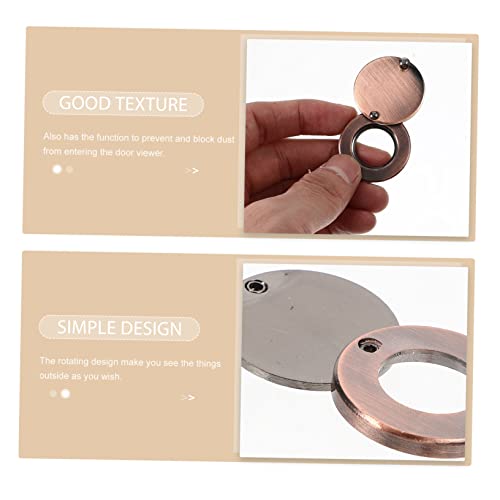 Copper Viewer Peephole Cover con diseño giratorio anti-espiado, acabado dorado, cubre vista exterior, para instalación en puerta de hogar miniatura 6