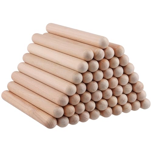 MAHIONG 50 PCS 8 Inch Wooden Rhythm Sticks, 25 Pairs Musical Rhythm Stick Set, Music Lummi Sticks for a Lover of Music