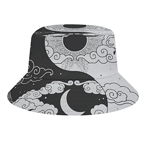 Vintage Mandala Yin Yang Fisherman's Hat, Bucket Hat Suitable for Outdoor Travel Sun Caps.