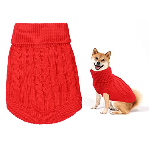 Small Dog Jumper, Warm Puppy Sweater for Winter, Knitted Pullover Soft Turtleneck Clothes Vest for Pet Autumn Winter Outfit