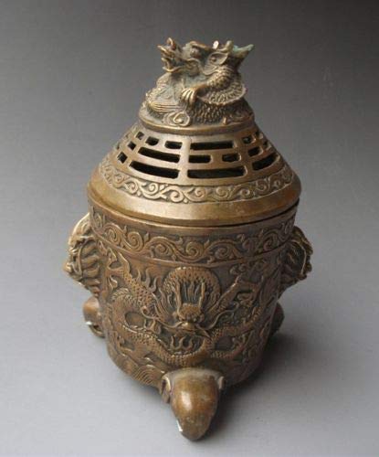 Räucherstäbchen-Set, chinesische Bronze, Drache