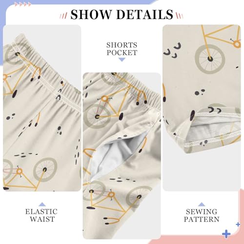 ZZXXB Bikes Print Boys Long Pants Soft Trousers Elastic Waist Kids Lounge Bottoms with Pockets S-XL4