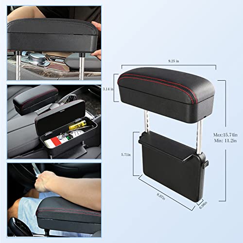 Cdefg Car Armrest Support Elbow Rest Pad Armrest Extender, Console Storage Organizer, Adjustable Height Comfort Arm Rest Pads, Universal Fit For Most Car Models (Red Line) #TOP1