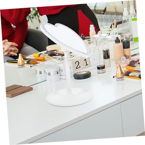 Espejo para maquillaje con luz LED portátil blanco miniatura 7