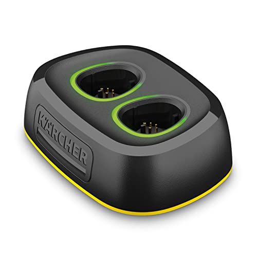 Kärcher Cargador rápido Fast Charger Duo Battery Power 4 V, 2 x 2,5 A, pantalla LED, tiempo de carga: 50 min para 80 %, 70 min para 100 %, para equipos 4 V Kärcher Battery Power