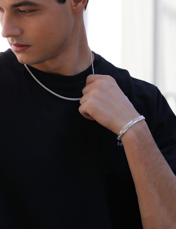 Miniatura 3 de 925 Sterling Silver Cuban Bracelets 58mm Silver Bracelets for women Cuban Link Bracelet for men 6.5-9 Inches