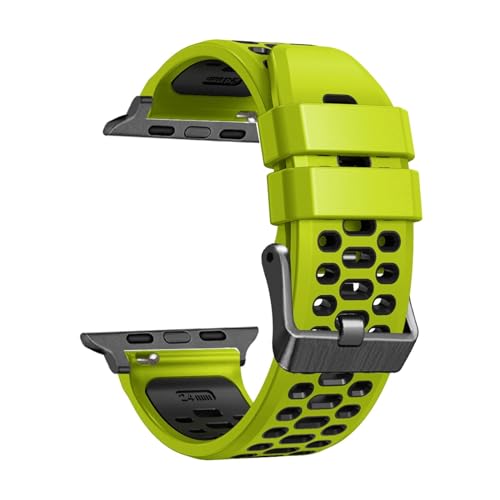 QPDRNC FKM �S�����r���v�o���h Apple Watch�o���h Ultra 1 2 49mm �����p�r���v�A�N�Z�T���[ ���X�g�o���h 9 8 7 6 5 4 SE�V���[�Y 45mm 44mm 42mm �X�g���b�v, �O���[��, 42MM