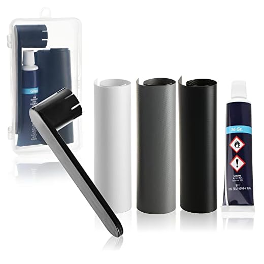 com-four® 2X Reparaturset mit PVC-Flicken, Kleber, Luftventilschlüssel - Repair Kit für Schlauchboote, Stand-Up-Paddle-Boards, Belly Boote, Luftmatratzen, Luft-Betten, Wasserspielzeug, Pool-Böden