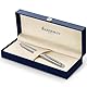 Waterman Hémisphère Tintenroller | Edelstahl mit Chromzierteile | feine Spitze | Schwarze Tinte | Geschenkbox
