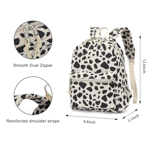 Image of Corduroy Womens Mini Backpack Girls Small Backpack Purse Fashion Casual Daypack School Bookbag (Cow Print)