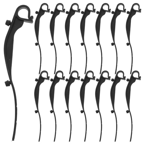 Angoily 50 Pièces Lot de Clips de Fixation pour Gouttière Noirs Crochets Résistants Vent pour Maintien de Filet Protecteur et Drainage Toiture
