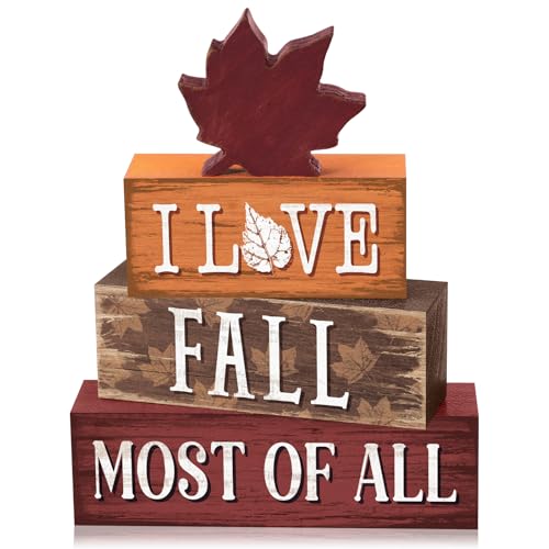 Yousoontic 4 Pcs Fall Maple Leaf Wooden Table Decorations Autumn