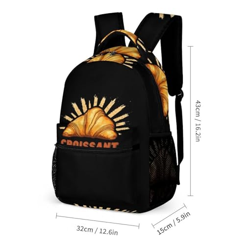 Croissants Cute Backpacks Set Lightweight Lunch Bag Aesthetic Pencil Cases for Travel Work2