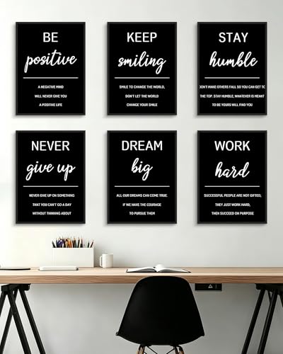 KUVIOKE Inspirational Framed Wall Art Motivational Quotes Wall Decor Encouraging
