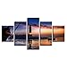 Produktbild KGKBH 5 Leinwandbilder HD Gedruckt Wandkunst Modulare Poster Moderne Leinwand 5 Panel Leuchtturm Seaview Wohnzimmer Bilder Wohnkultur Malerei