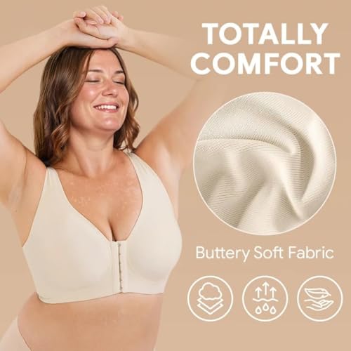 Anna Comfy Bras Front Closure, Luna Hug Bra Front Closure, Lunahug - Seamless Front Buckle Cross Back Shaping Bra2