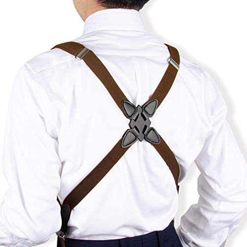 BLUE SINCERE サスペンダー ホルスター メンズ フリーサイズ ビジネス カジュアル 2点留め 2.5㎜幅 SPB1- (ブラウン)