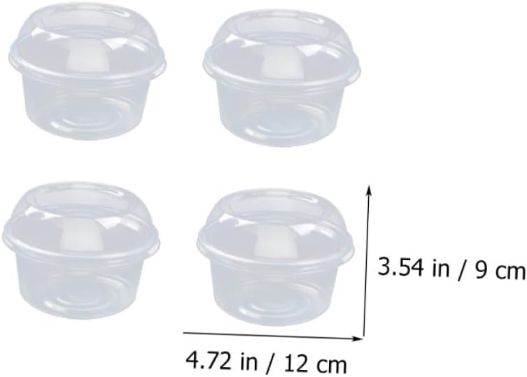 BESPORTBLE Dessert Packaging Box with Lid 360ml Plastic Food Storage Container for Fruit, Salad, and Snack Takeout, Reusable Cupcake Carrier for Home and Food