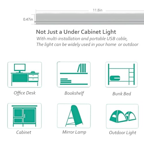 Image of ASOKO Under Cabinet LED Lighting Dimmable 6000K Plug in Kitchen Lights