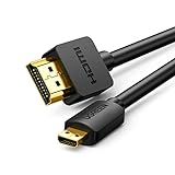  UGREEN Câble Micro HDMI Mâle vers HDMI Mâle Cordon Haut Débit Supporte 4K 60Hz 3D Ethernet Arc Compatible avec ASUS Zenbook Huawei MediaPad Lenovo Yoga 710 Raspberry Pi 4 GoPro Hero 6 Hero 5 (2M)