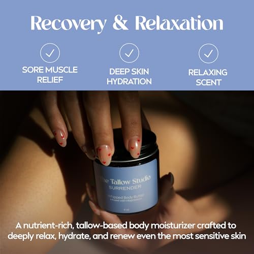 The Tallow Studio Deep Sleep Crème hydratante au magnésium avec baume de suif de bœuf nourri à l'herbe – Crème au magnésium pour les muscles endoloris, soutien de relaxation – Lavande biologique et – vue 5