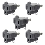 ELEGRP 2 to 3 Prong Grounding Adapter Outlet, 2-Prong to 3-Prong Adapter Converters for Wall Outlets