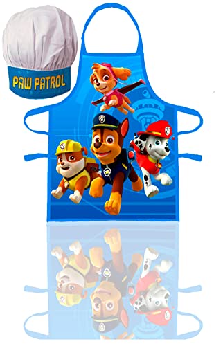 Javoli Ensemble de tabliers pour enfants, Pat' Patrouille Chef Cuisine Cuisson Ensemble de tabliers sous licence officielle, multicolore, taille unique