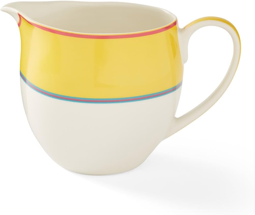 Spode Kemp Kit Calypso 12oz Pitcher | Vibrant Pink | Porcelain | Dishwasher and Microwave Safe | Creamer Jug for Tea and Coffee | Fabulous Gift | Home & Gathering Use (Yellow)