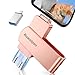 Ruweipan Chiavetta USB per Phone,[Senza APP] 128GB Pendrive USB C 4 in 1 Memoria Esterna USB 3.0 Chiavetta per Scaricare Foto Photostick per OTG Android/Smartphone/PC/Tablet/Pad/iOS(128G,Rosa) immagine