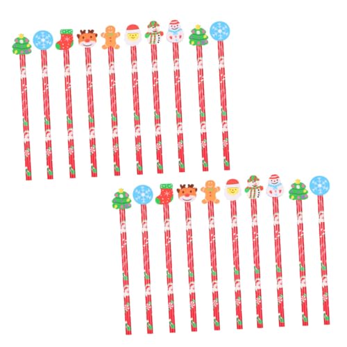 HOMOBABE 20個クリスマステーマ筆 消し付 学生向け文房具 男子小学生プレゼ