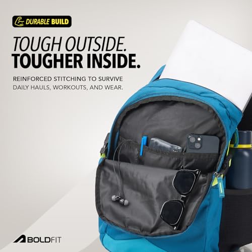 Image of Boldfit Laptop Backpack for Men & Women Premium Stylish Bags Ideal College Bag, Office Backpack & Travel Bag Water-Resistant with Bottle Holder