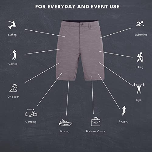 Golf Shorts For Mens Hybrid Boardshorts Stretch Swim Trunks Short Grey - 36 #TOP5