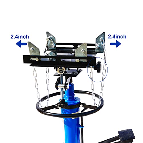 Hydraulic Jack Transmission Floor Jack 1100Lbs, 2 Stage High Lift Transmission Jack, 360° Swivel Wheel Lift Hoist With Brakes, Blue #TOP5