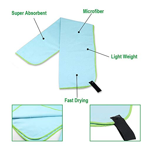image for Etmury Microfiber Travel Towel Set Quick Dry Towel Super Absorbent, Fa