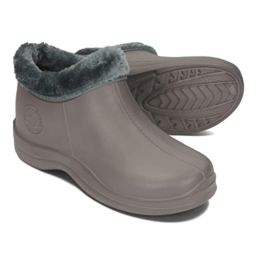PLAME Gefütterte Gummistiefel - Damen & Herren EVA Stiefel, Warme Regenstiefel 36-46 EU (Grau, 39)