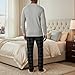 Beverly Hills Polo Club mens Beverly Hills Polo Polar Fleece W/Thermal Top Pajama Set, Grey Top With Char/Blk Pants, X-Large US